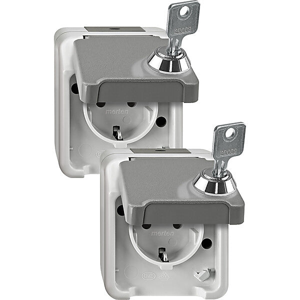 Merten SCHUKO-Steckdose lichtgrau MEG2424-8029